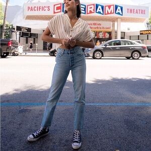 REVICE Women's 26 Frontrunner Jeans September Issue Button Fly Rigid Denim